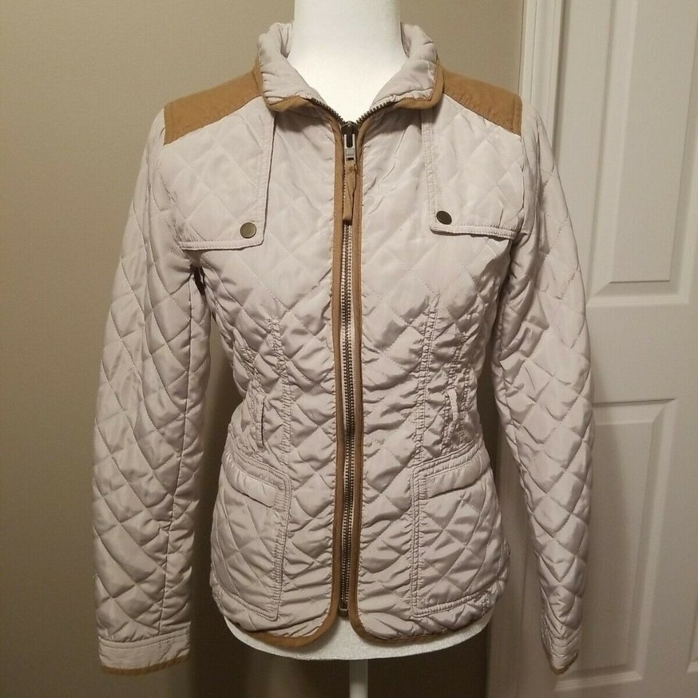 🧥CREMIEUX Quilted Tan/Camel Jacket FULL ZIP JACKET🧥